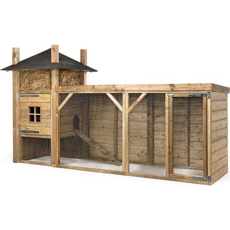 Fatmoose Freigehege RabbitRest Retreat aus Holz für Kleintiere - 330x110x190 cm