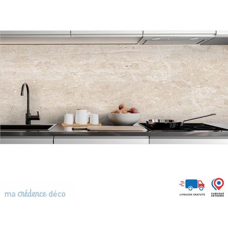 Crédence : Marbre clair de Breccia noir 2 - Alu composite - 60 - 120 (1/3)