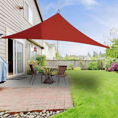 Greenbay Sun Shade Sail Garden Patio Party Sunscreen Awning Canopy 98% UV Block Triangle Terracotta 5x5x5m