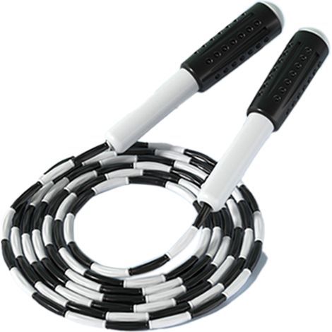 Corde à sauter pour le fitness - Corde à sauter à perles avec longues poignées - noire (1/4)