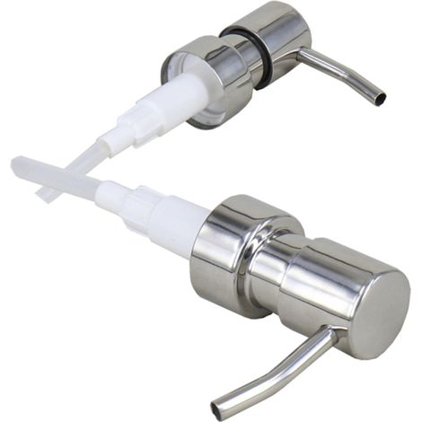 Pompe de remplacement en acier inoxydable poli pour distributeur de savon et de lotion. Convient aux flacons de 2,5 cm de diamètre. (1/2)