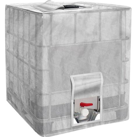 Schutzhülle für 1000L IBC Tank, transparent, UV-beständig, winddicht (1/5)
