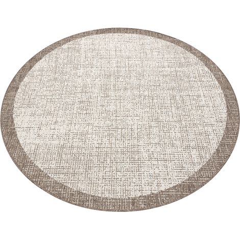 TEPPICH SIZAL FLOORLUX KREIS 20401 Rahmen champagner / taupe beige rund 120 cm