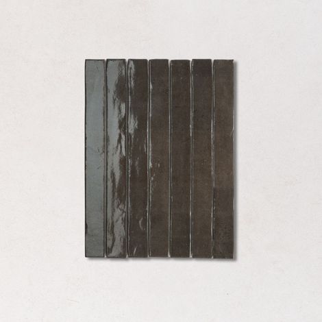 Carrelage Effet Zellige Noir SAVOIR FAIRE Smoke 4,8x45cm (1/2)