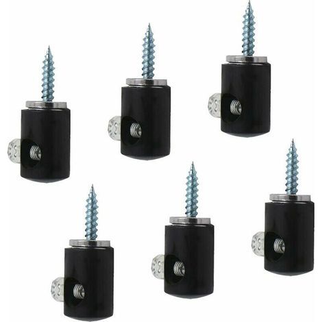 Lot de 6 crochets d'éclairage pour lustre, crochet pour lustre, plafonnier, câble (Noir) (1/5)
