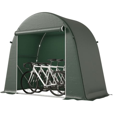 Outsunny 8 x 4 ft Garden Storage Shed Tent Bike Tent, Green