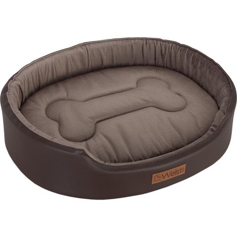 Ovales orthopädisches Hundebett Welsti braun M 58x47 Antirutsch (1/5)