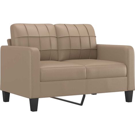 Canapé  Sofa à 2 places Cappuccino 120 cm Similicuir