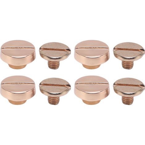Lot de 50 vis à riveter plates en métal doré 8 mm pour la confection de ceintures, sangles, colliers, livres et articles en cuir. (1/5)