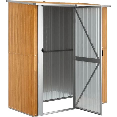 Caseta de jardín exterior, acero galvanizado, diseño impermeable, color champán. (1/2)