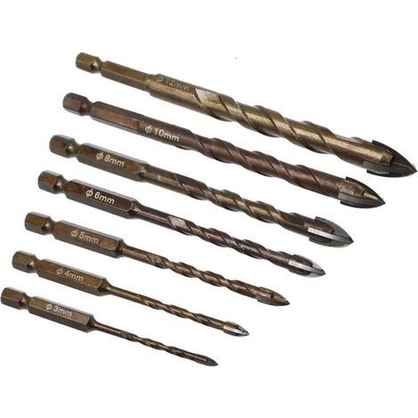 7 Pièces Foret Beton,3 4 5 6 8 10 12 Ensemble de Forets Metaux de Qualité Supérieure, Foret sds pour Carreaux de Céramique et Maçonnerie en Béton (1/5)