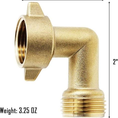 2 patères Raccord coudé flexible à 90 degrés pour camping-cars, coude flexible en laiton de 3/4 po (1/3)