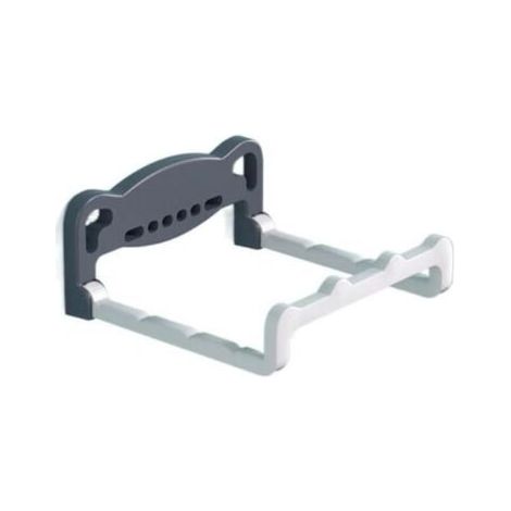 Wandmontierter Organizer für Topfdeckel, ideal für Küche und Bad. Wiederverwendbarer Deckelhalter, Spülbeckenablage (grau und weiß). (1/5)