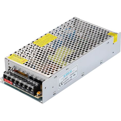 1PC 12V 10A 120W Power Supply Adapter, Universal Regulated Switching Transformer AC 110V/220V to DC 12V 10A Converter LED Driver for LED Strip Light, Security System (1/5)