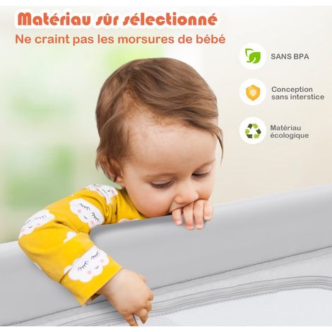 Parc bébé gris avec cadre en acier, tissu Oxford rembourré, 50 balles et porte zippée pour chambre, voyage et aire de jeux (1/5)