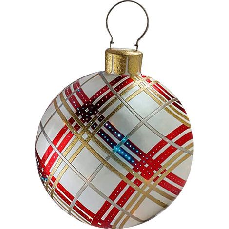 Pallina di Natale gigante da 60 cm, pallina trasparente, palline di Natale gonfiabili giganti, pallina di Natale gonfiabile per esterni, decorazioni natalizie in PVC, oro (1/4)