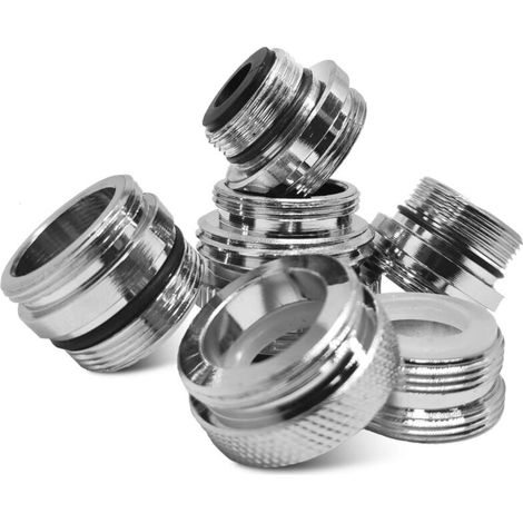 Adaptateur Robinet - 6 Pièces en Laiton - Pour Robinets Cuisine et Raccord Tuyau Jardin - Compatible Multiples Diamètres (1/5)
