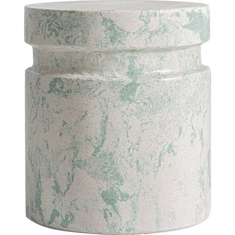 Table d'appoint ronde en terrazzo vert - vert moucheté beige (1/4)