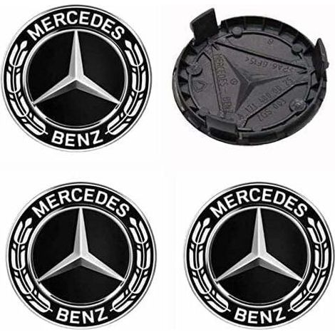 Pieces Center Caps Compatible with Mercedes Benz 75mm Center Wheel Cover ABS Car Accessories (1/4)