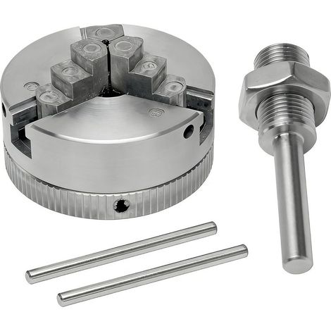 1 - Drehbankfutter - Bohrfutter - Zinklegierung - Spannweite 10-35 mm M12x1 Gewinde für Holz und Metall - Silber - 4x4x6 cm (1/5)