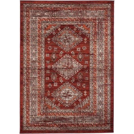 Orientalischer Teppich 60x110 orange rechteckig ethnisches Muster LYN1 DAZOR (1/5)