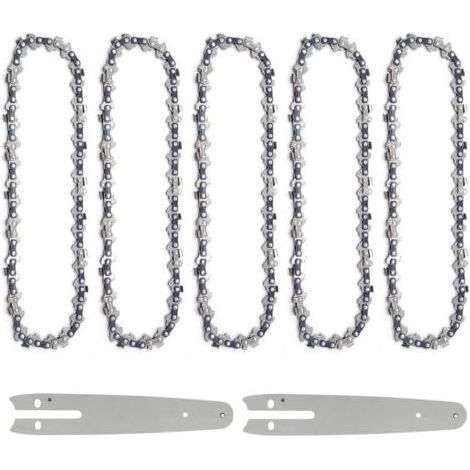 KLVGTIFS PU - Aimoonsa - 5-teilige 6-Zoll-Kettensägen-Führungsschiene und -Kette - Für Hartholz - Sauberer, splitterfreier Schnitt - Mini-Kettensägenkette (1/5)