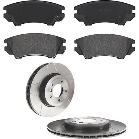 KIT FRENI ANTERIORI compatibile con CHEVROLET CAMARO (3.6, 6.2) - DISCHI + PASTIGLIE OEM: P59055, P59055X / 17989 , 18548 /SOSTITUZIONE DIRETTA/BASSA POLVERE/SILENZIOSO (1/5)