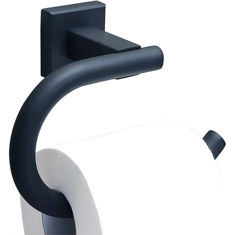 Portarrollos de papel higiénico de pared en color negro mate – acero inoxidable SUS304, estante de almacenamiento de diseño para el baño