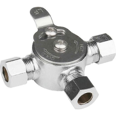 Robinet mélangeur sous pont, corps en laiton LF à compression 3/8", robinet mélangeur thermostatique pour eau chaude et froide (1/5)