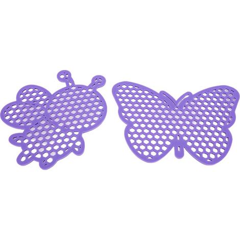 Île d'abeille flottante, point d'atterrissage sécurisé, Station d'eau décorative pour étang de jardin extérieur violet, 2 pièces (1/5)