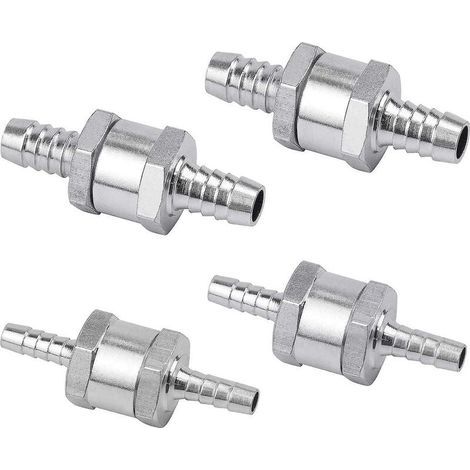 Set de 4 Clapet Anti-retour Gasoil 6/8/10/12mm, Valve à Carburant en Alliage d'aluminium avec Flèche pour pour Essence Diesel Voiture Bateau Moto (1/5)