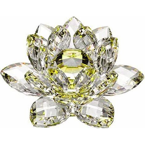 Decorazione per interni in cristallo di loto giallo 80 mm -Crezuo