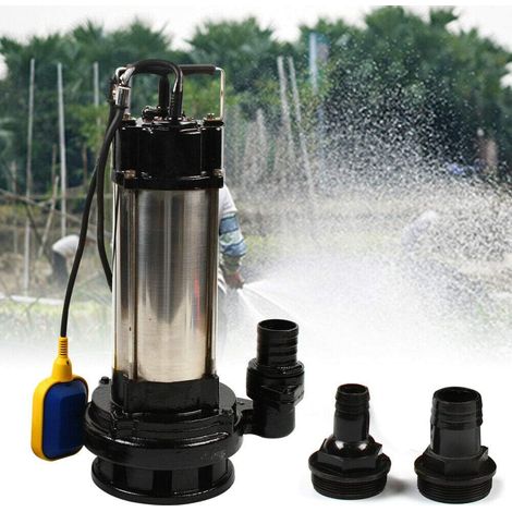 Pompa sommersa da 1500 Watt, in acciaio INOX, con valvola di colpio, pompa sommersa per fontane, pompa a immersione per acqua sporca, portata fino a 36000 l/h