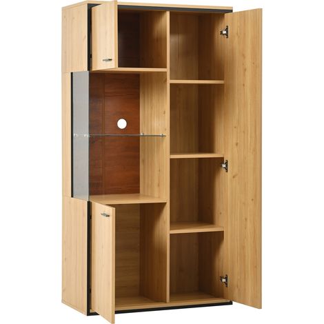 Vetrina moderna con LED 15 colori e porta in vetro 77,5x40x150 cm HOMVRA (1/5)