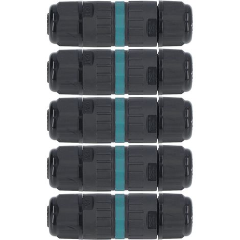 Packung mit 5 wasserdichten M20 Schnellanschlusssteckern für LED-Außenbeleuchtung (3 Pins, 9-12 mm). (1/5)