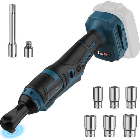 Outil de clé à cliquet 3/8" pour batterie 18 V Li-Ion, moteur sans brosse, jeu de clés à cliquet électrique avec tête renforcée, interrupteur R (1/5)