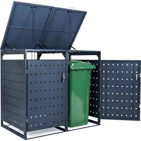 COSTWAY Casetta Capanno Porta Attrezzi Giardino Armadio Esterno Metallo Lamiera Zincata Box Biciclette Garage Bidoni Spazzatura Tetto Apribile Impermeabile Gr (1/5)