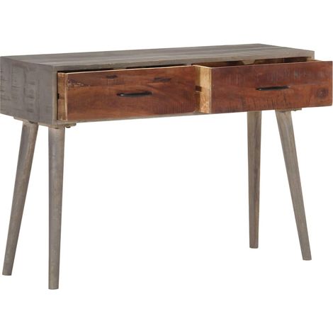 Maison Exclusive - Tavolo Consolle Grigio 110x35x75 cm in Massello di Mango Grezzo (1/5)