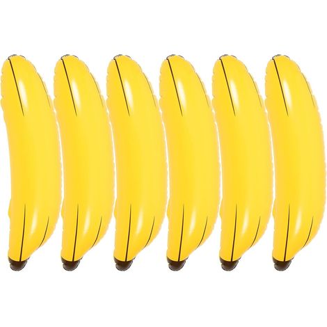 de 6 bananes gonflables en PVC bananes jaunes réalistes (1/5)