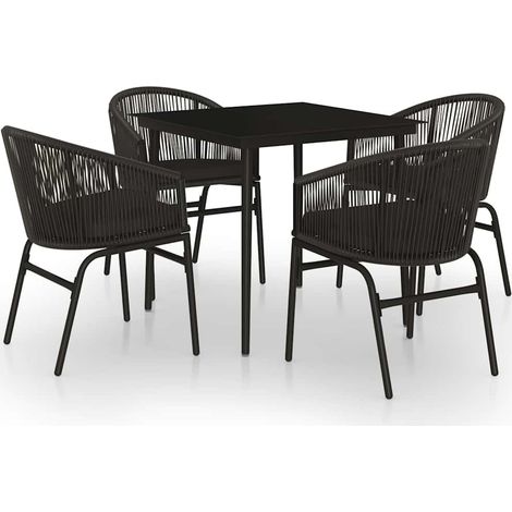 Maison Exclusive - Set da Pranzo per Giardino 5 pz Nero (1/5)