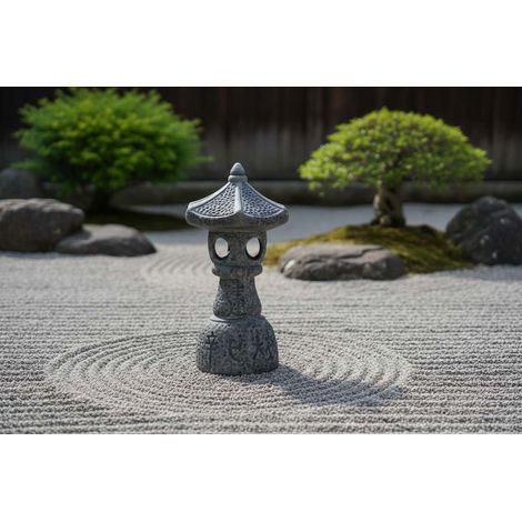 Lanterna giapponese Tachi-gata in ceramica - altezza 25 cm.
