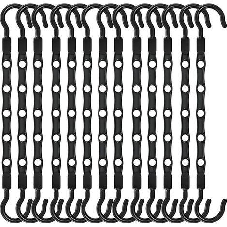 13 Cintres Magiques - Cintres Noirs - Crochets de Garde-robe Solides - Cintres Résistants - Cintres pour Chambres - Crochets de Rangement pour Maison et Camping-car (1/4)