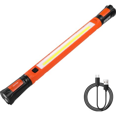 VEVOR Luce da Lavoro Sottocofano 1250 LM Luce LED Magnetica Luminosa Ricaricabile 6000 mAh Barra Luminosa da Lavoro Portatile per Meccanici Senza Fili, Riparazione Auto, Ispezione, Garage, Officina