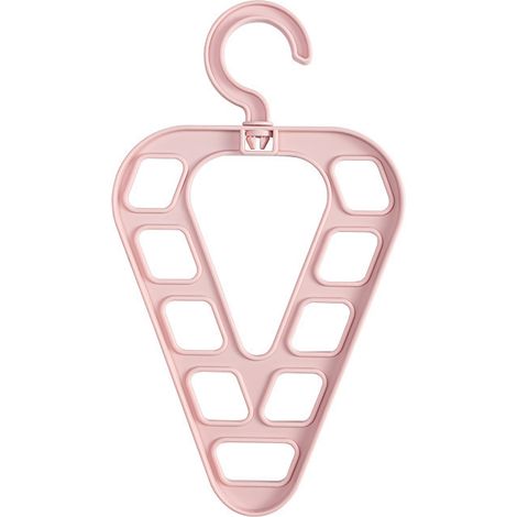 Percha mágica de 9 agujeros, organizador de armario, ahorra espacio, tendedero multifuncional, almacenamiento de bufandas para armario, percha de tela, 1 pieza (rosa) (1/5)