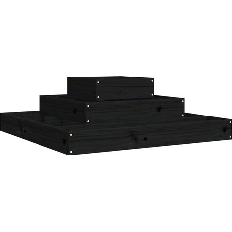 Maison Exclusive - Fioriera Nera 80x80x27 cm in Legno Massello di Pino