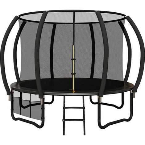 Devoko – Trampoline 244 cm – Charge maximale 180 kg – Ceinture de sécurité et filet de rangement – Saut à l'élastique extérieur (1/5)