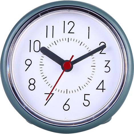Horloge Salle De Bain - 10 cm Cadran Quartz Silencieux Étanche À La Vapeur - Fixation Par Ventouse Ou Pose Libre - 1 Pièce (1/5)
