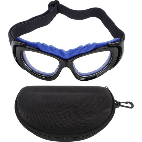 Lunettes de protection sport pour basketball, football, golf - Hommes et femmes - Noir et bleu (1/5)