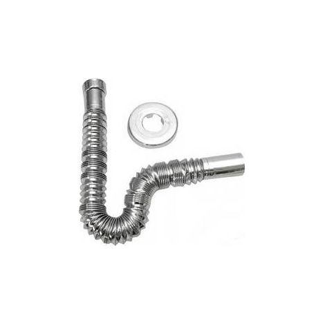 TUYAU EXTENSIBLE/COMPRESSIBLE CHROMÉ AVEC ROSACE Dimensions : 1" x 32