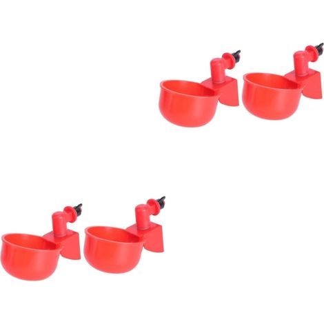 Lot de 2 Distributeurs Deau pour Volaille Bol Rouge Facile à Utiliser Et à Nettoyer 2 Pièces (1/5)